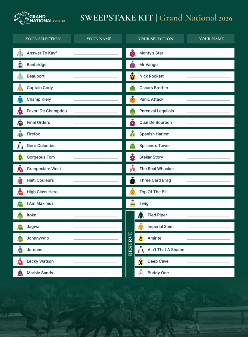 Grand National Sweepstake 2025